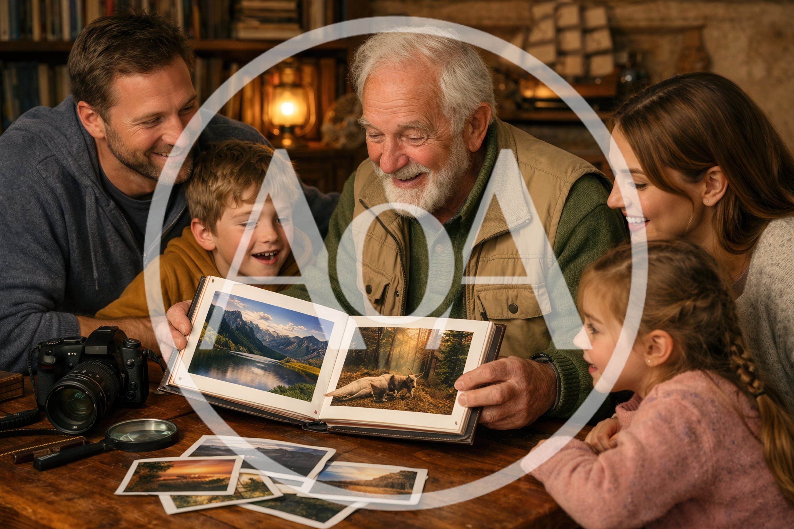 Multigenerational Family Looking At Photo Album Together