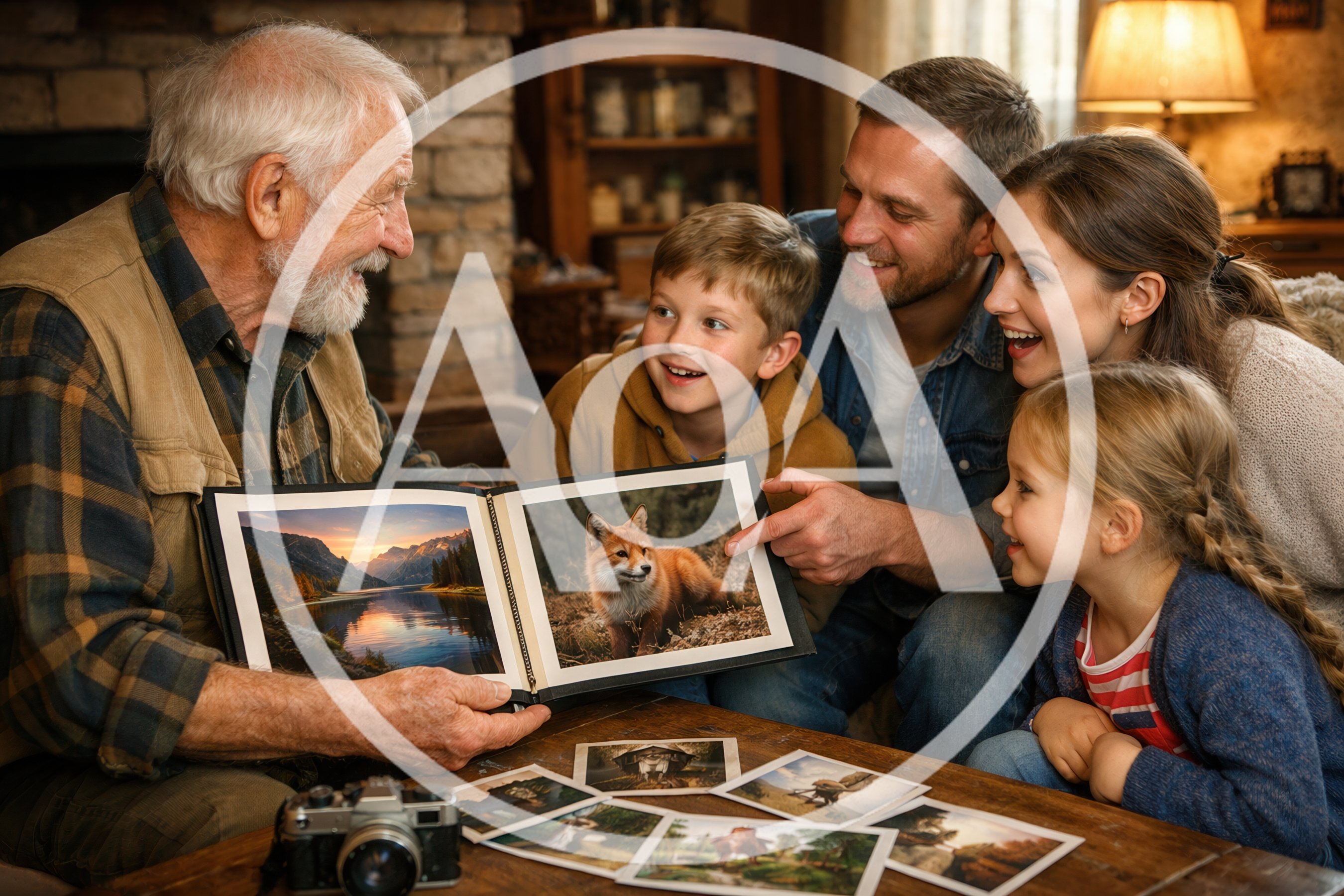 Multigenerational Family Looking At Photo Album Together