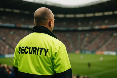 Security Guard Watching A Professional Football Match
