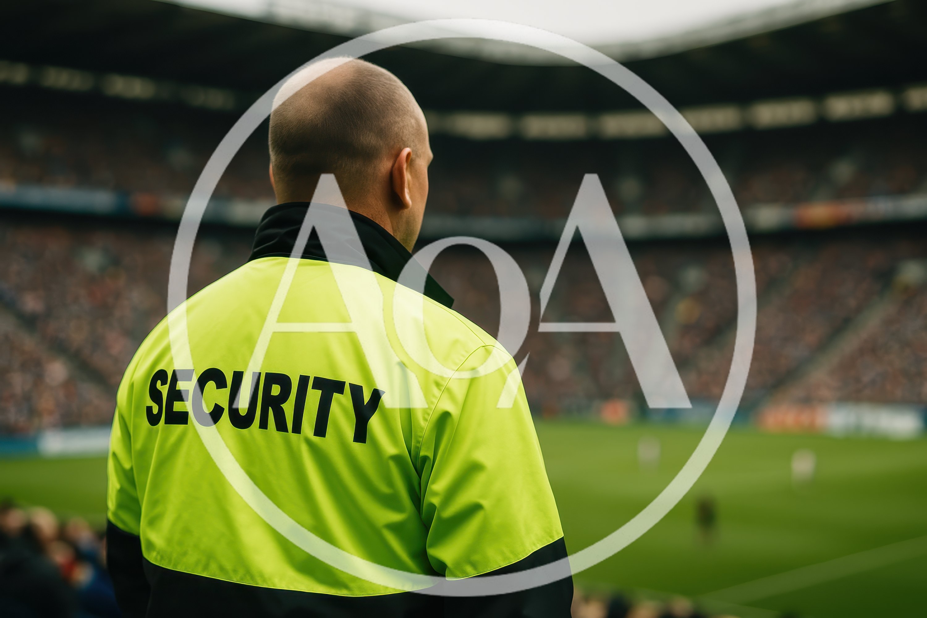 Security Guard Watching A Professional Football Match