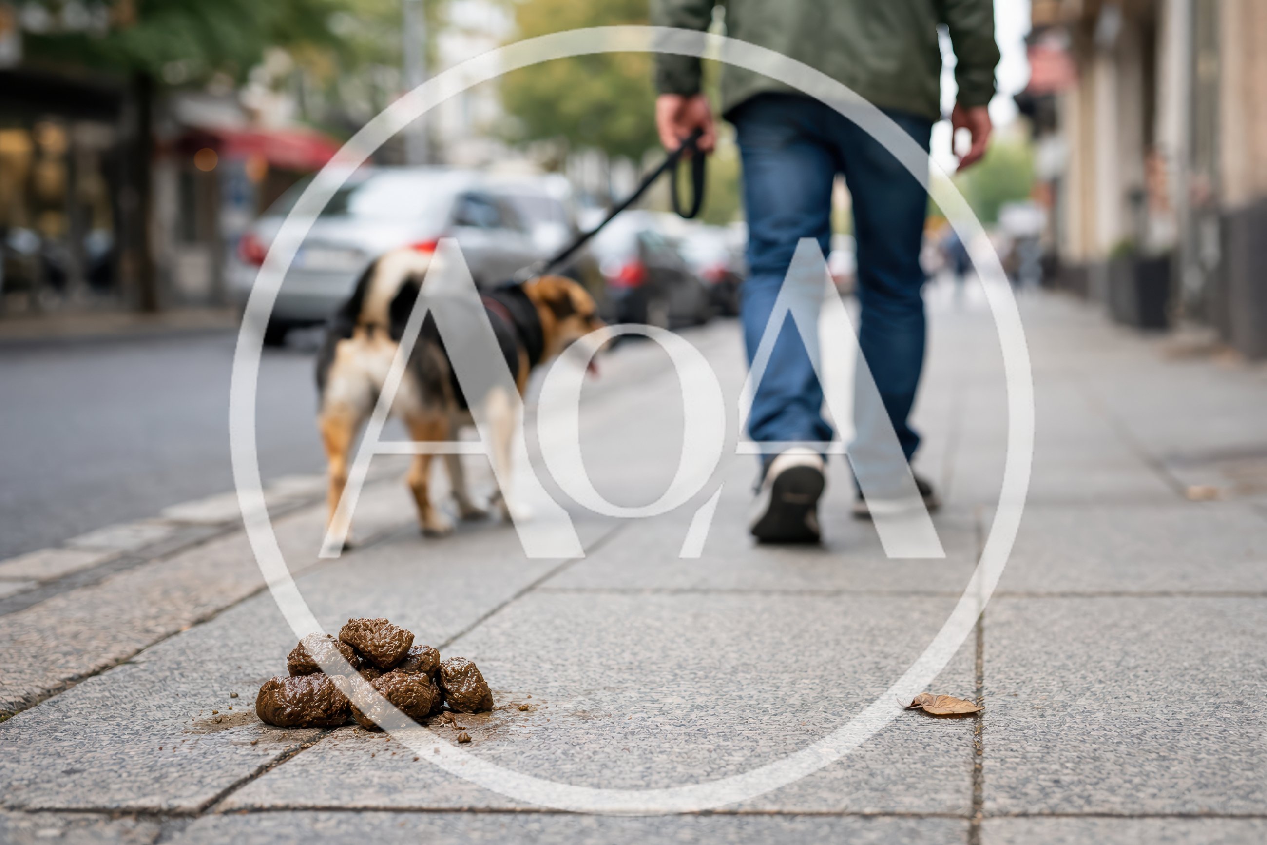 Dog Feces Left on City Sidewalk