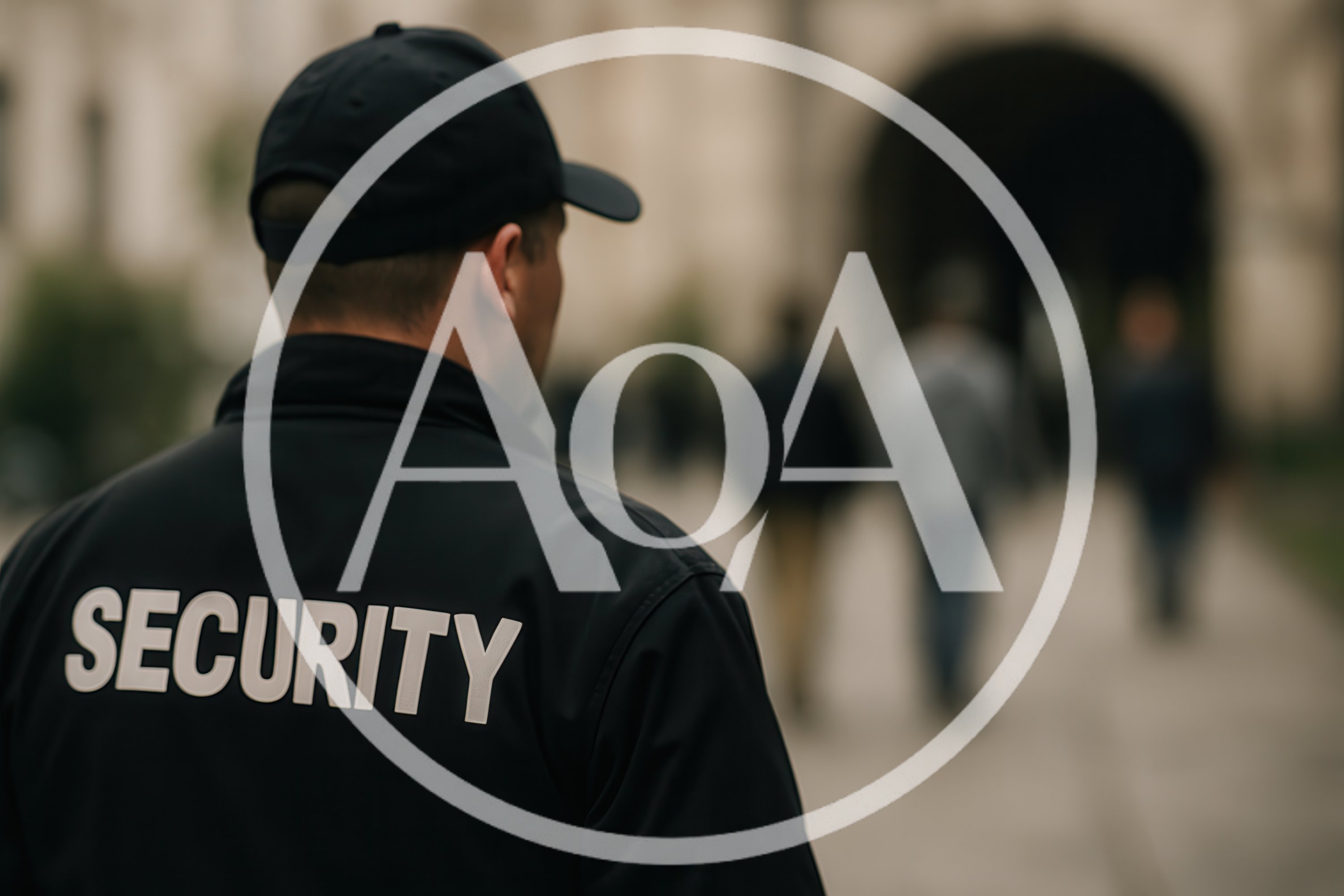 Security Guard Standing On Duty Outdoors