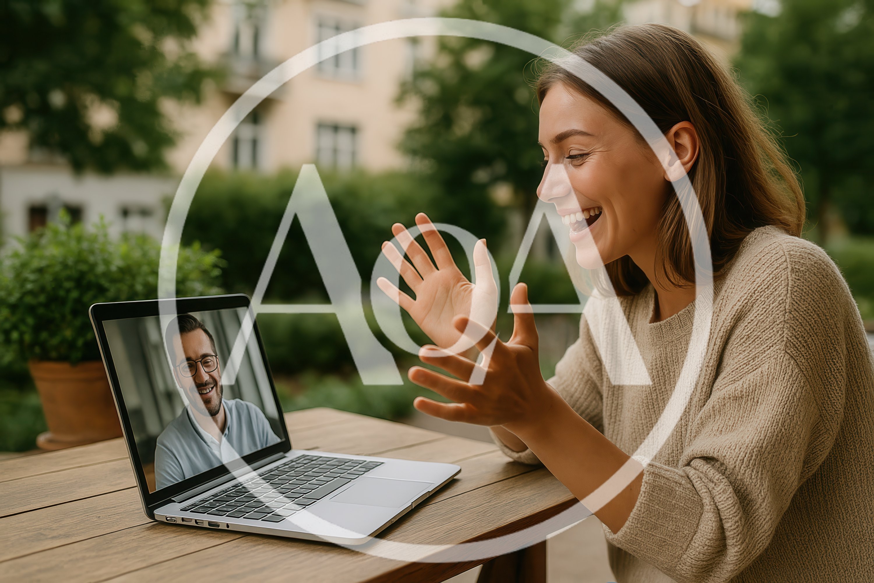 Young Woman Having A Video Call On Laptop