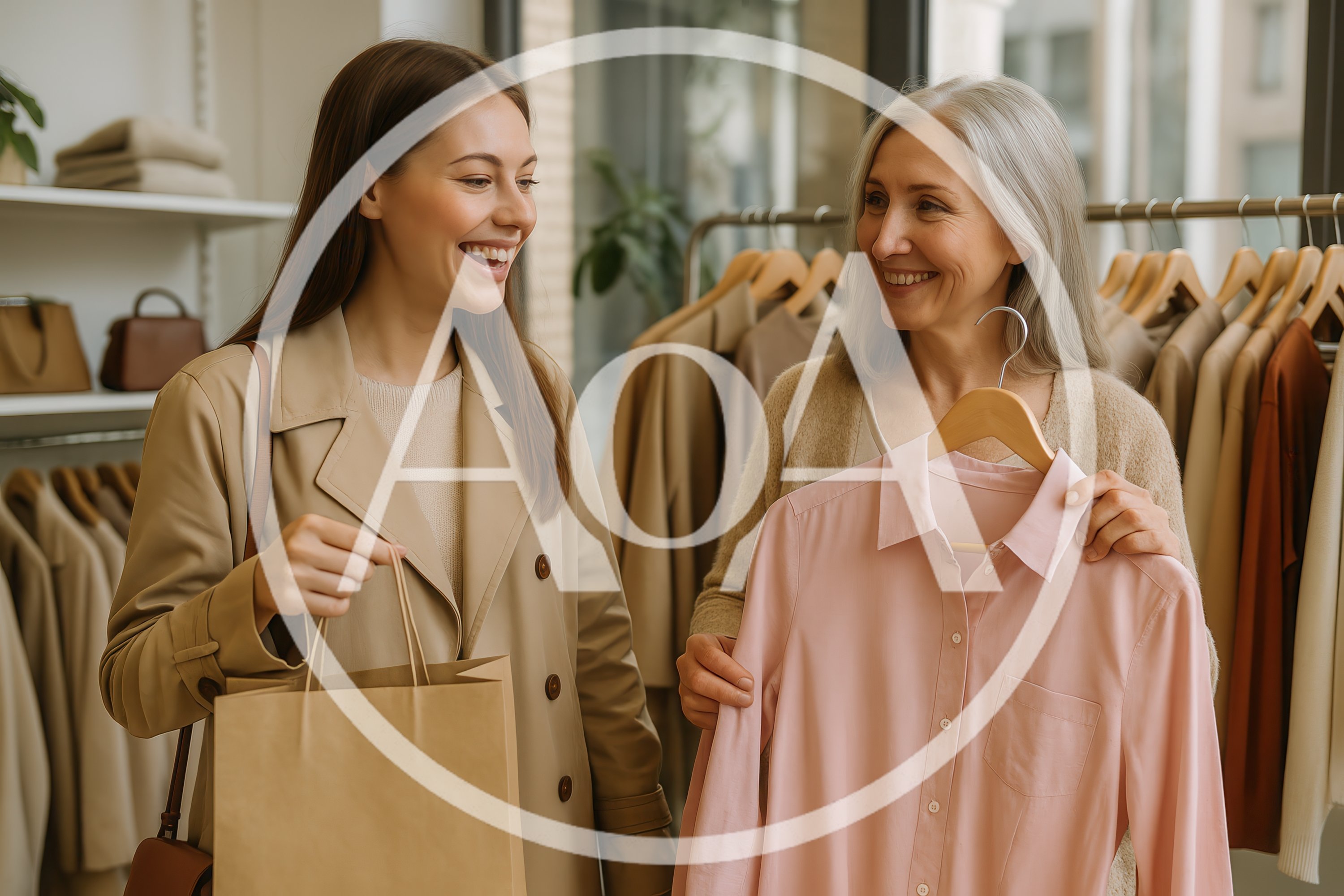 Young Woman Shopping With Her Mother In Clothing Store