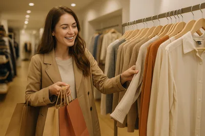 Young Woman Shopping For Clothes In A Boutique
