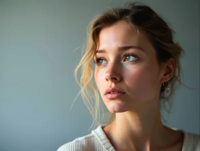 Portrait Of A Young Woman Looking Away