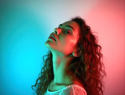 Portrait of a Young Woman with Curly Hair