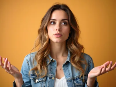 Young Woman Shrugging With Uncertain Expression