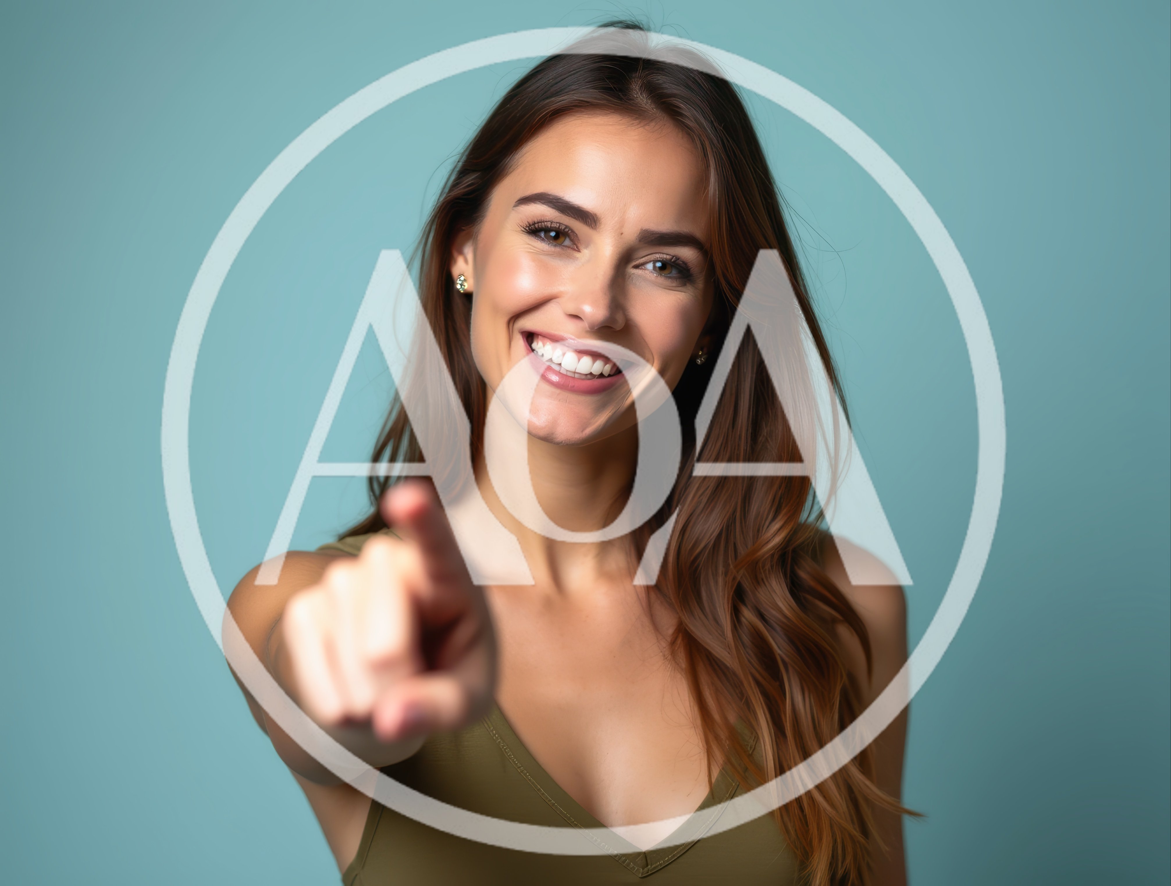Smiling Woman Pointing Directly At The Camera