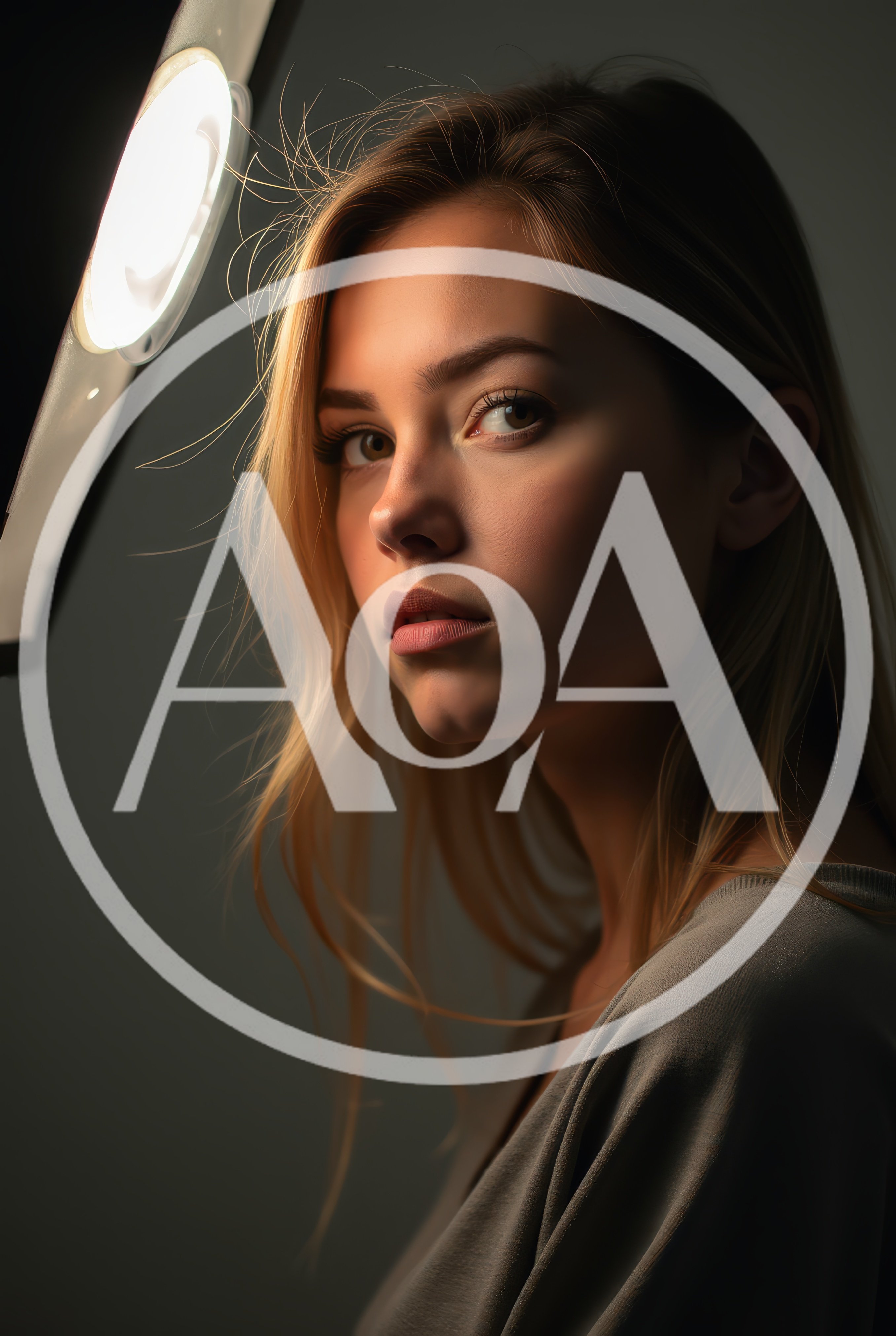 Portrait Of A Young Woman With Studio Lighting