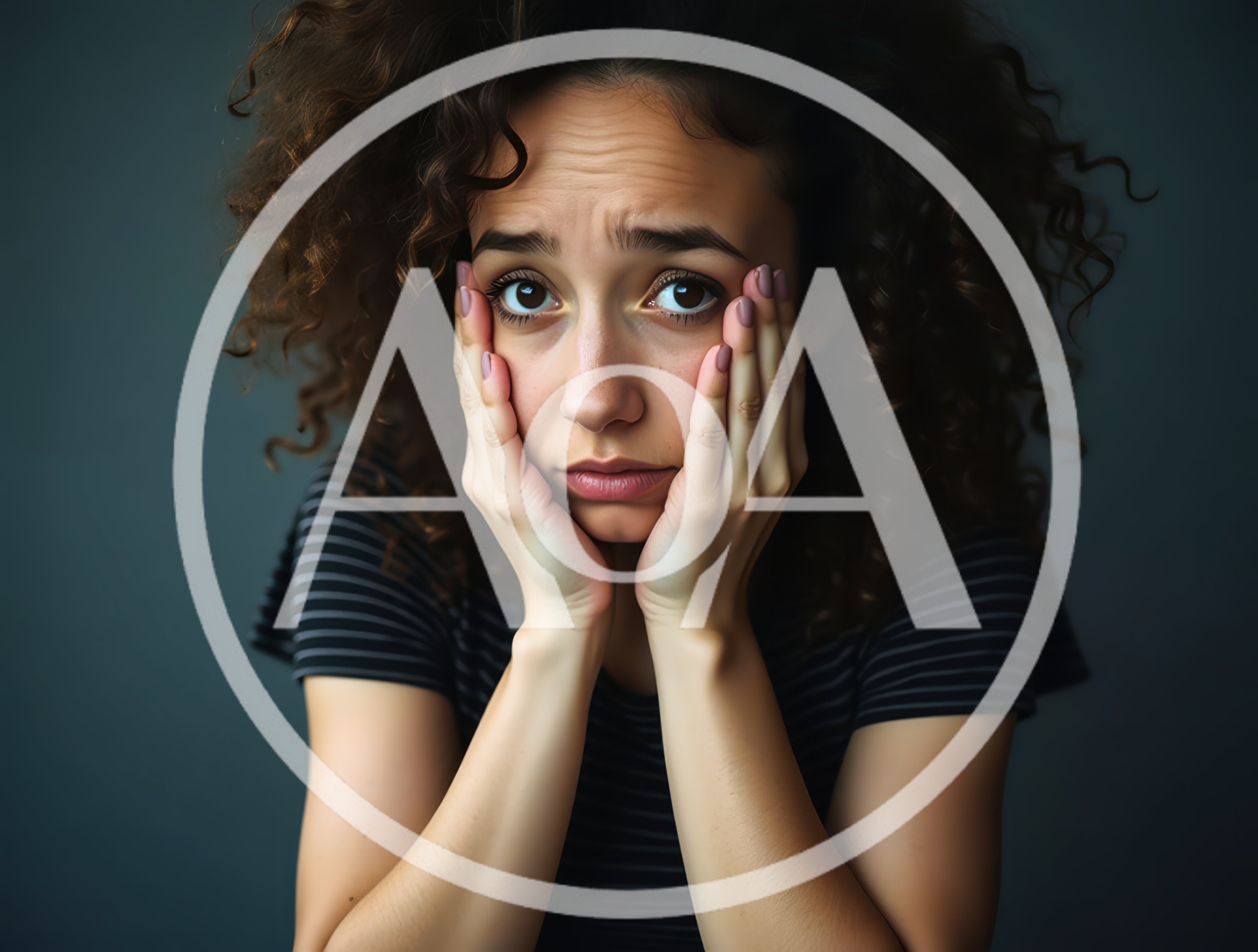 Young Woman With Curly Hair Expressing Sadness