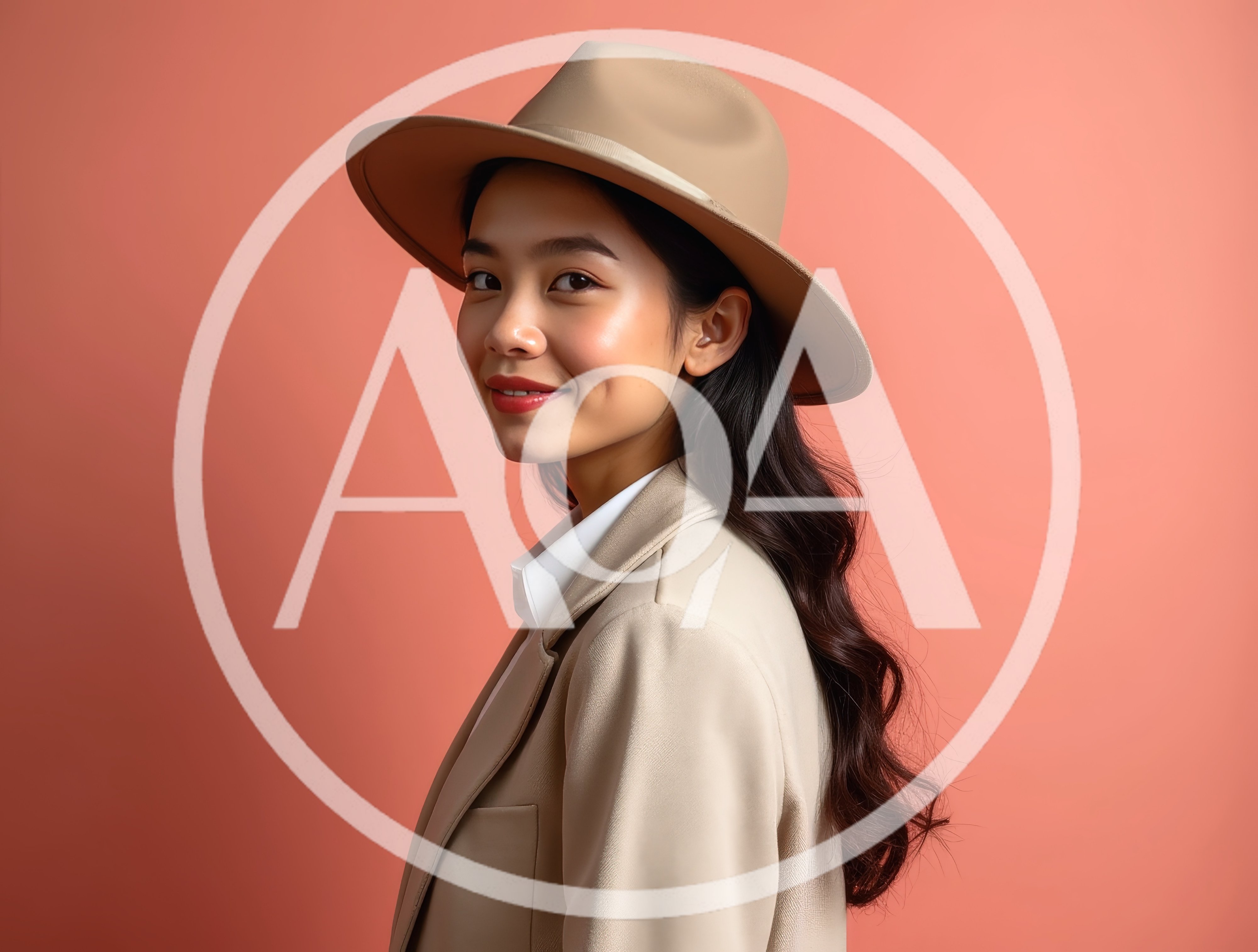 Portrait Of A Stylish Young Asian Woman In A Hat