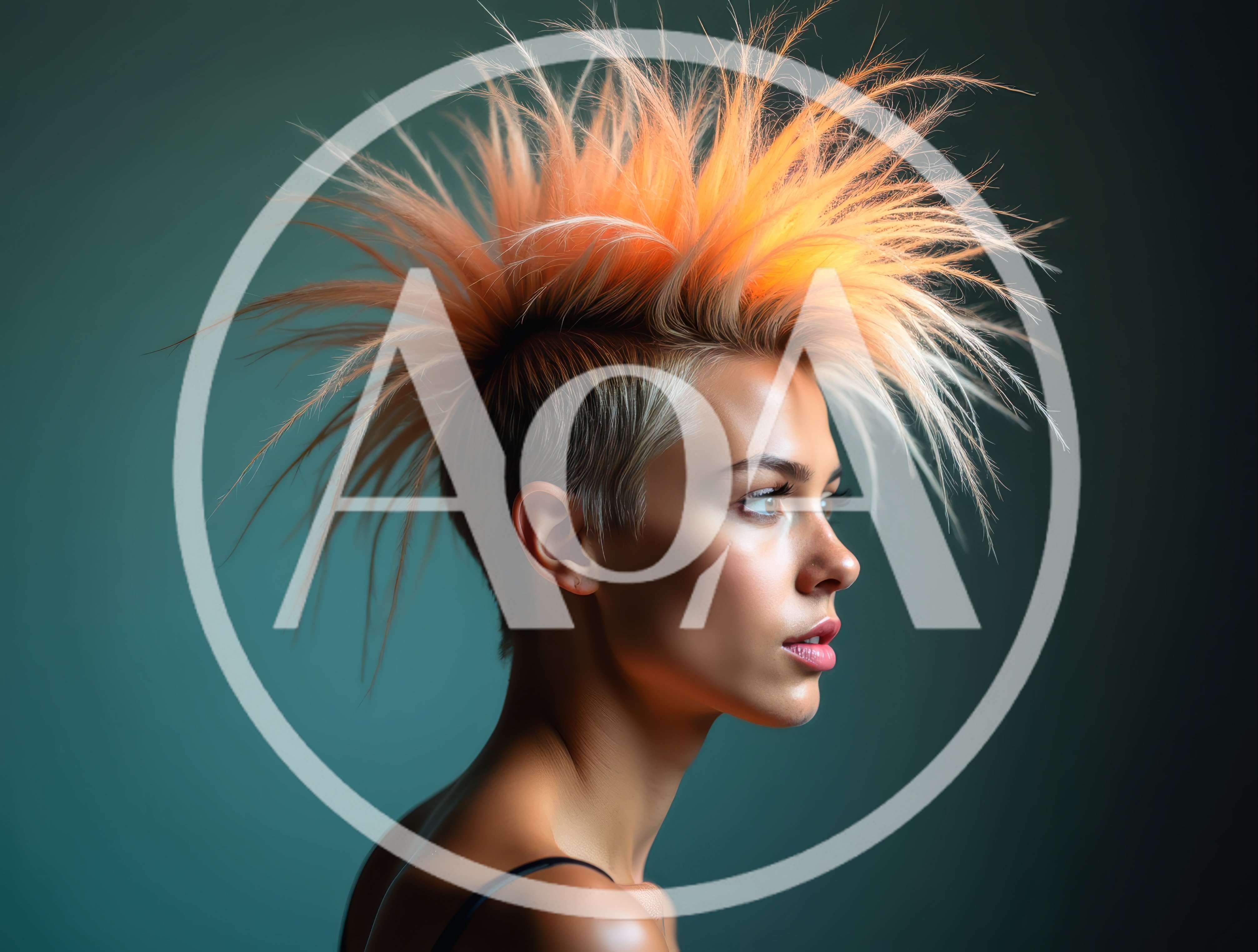 Portrait Of A Woman With A Spiky Mohawk Hairstyle