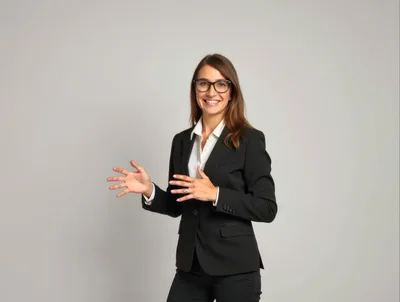 Professional Businesswoman Gesturing During A Presentation