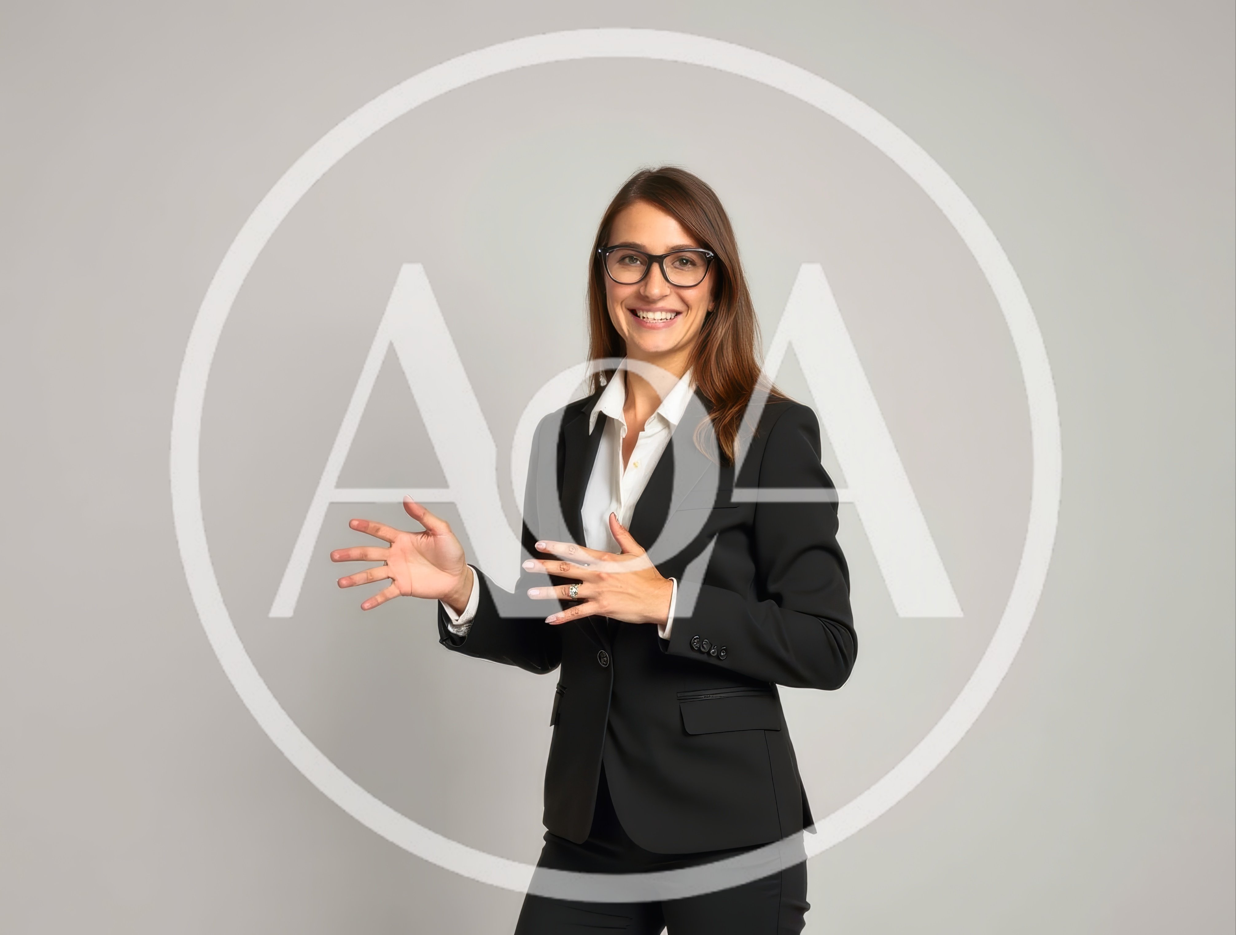 Professional Businesswoman Gesturing During A Presentation