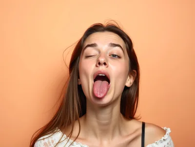 Young Woman Making A Silly Face With Tongue Out