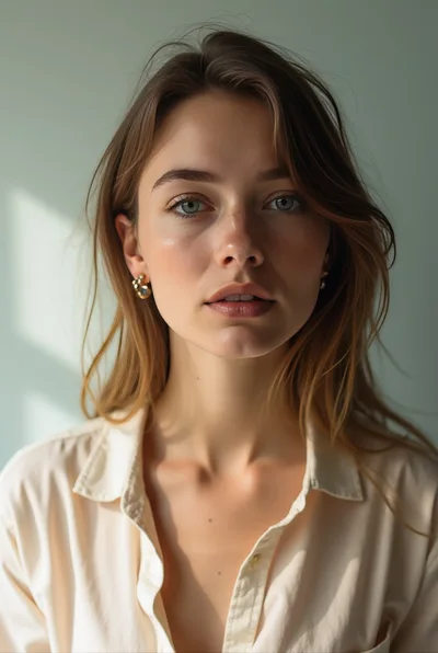 Portrait Of A Young Woman With Natural Makeup