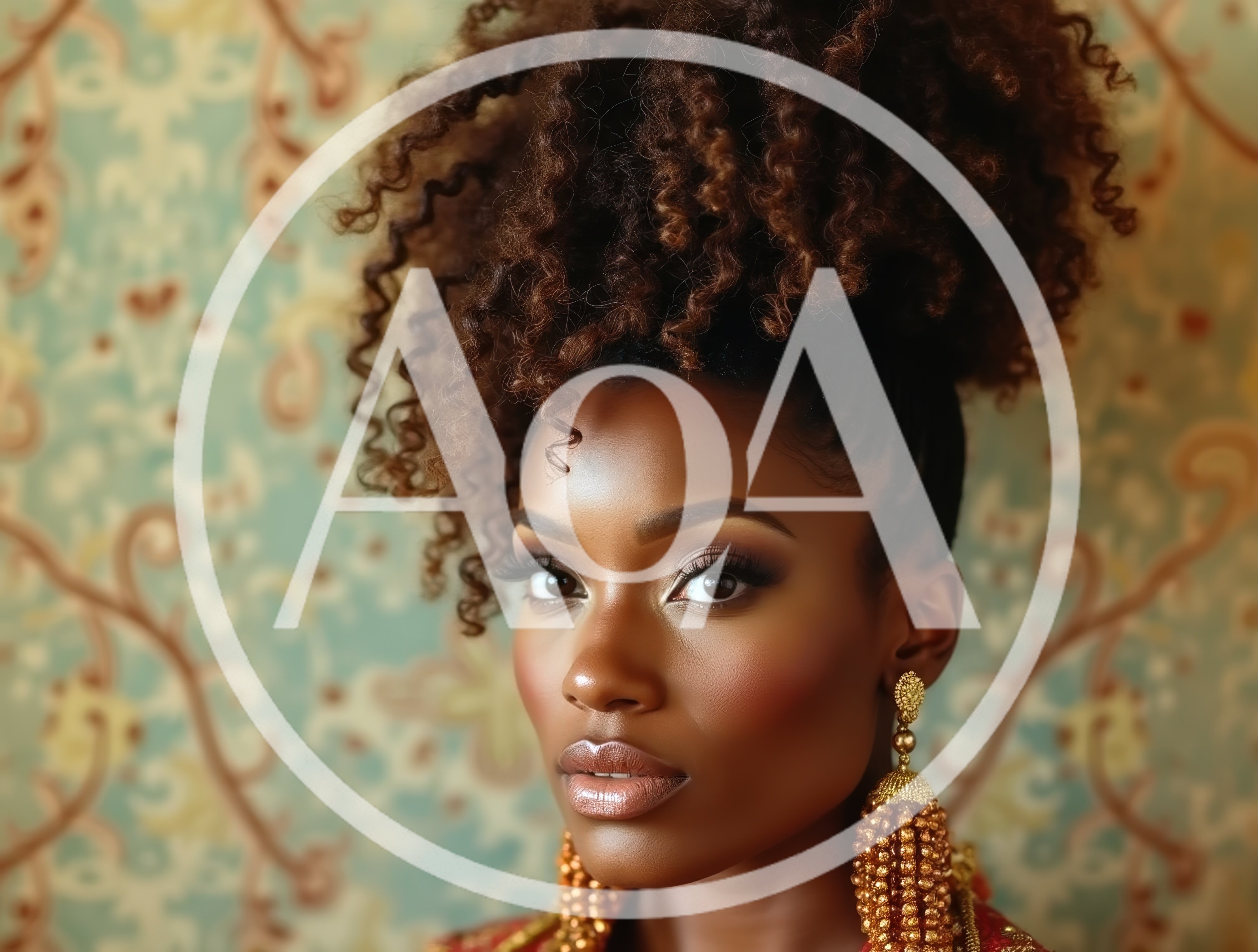 Portrait Of A Beautiful Woman With Curly Hair