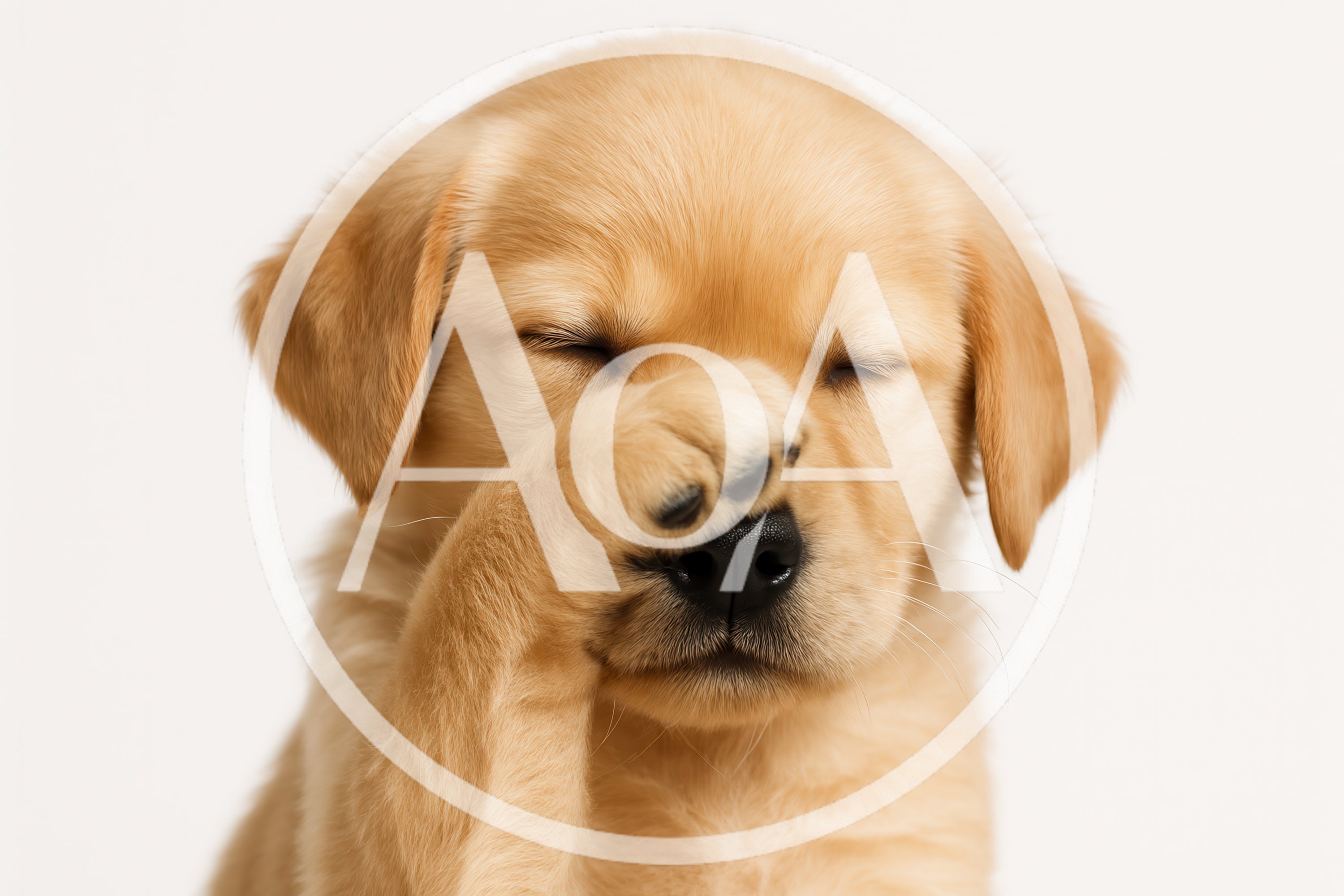 Adorable Golden Retriever Puppy Covering Its Face With Paw