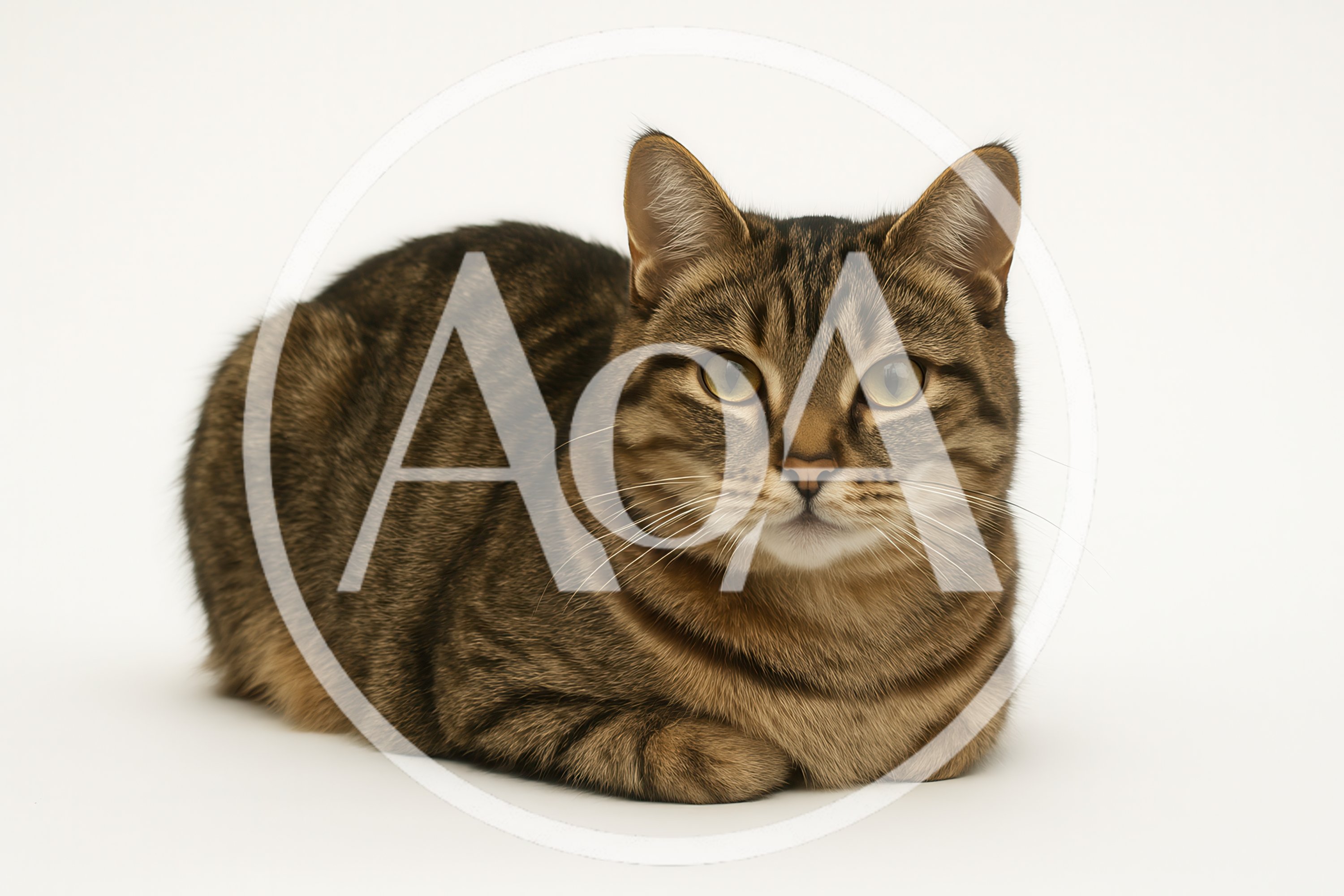 Brown Tabby Cat Sitting In Loaf Position