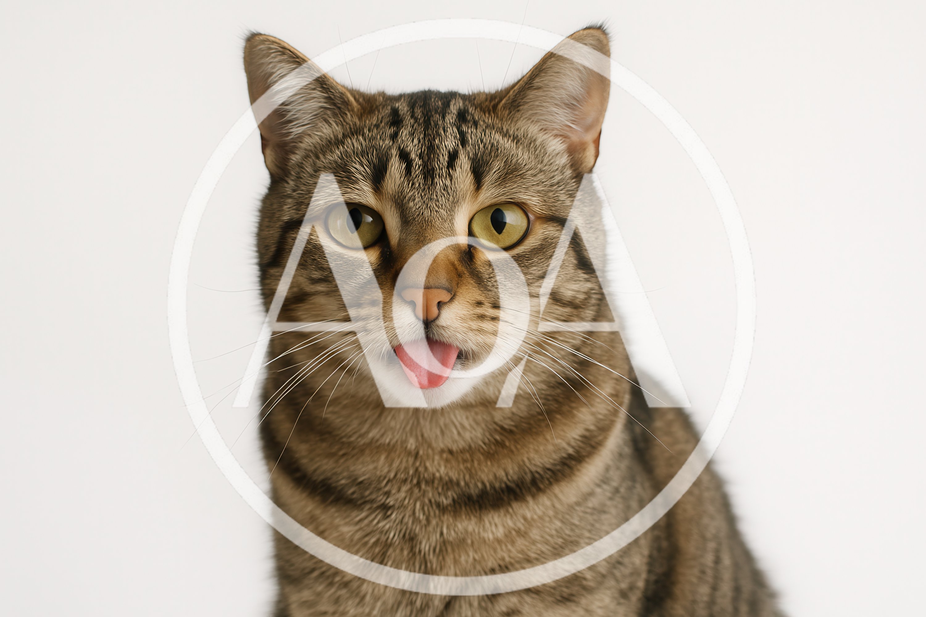 Tabby Cat Sticking Out Tongue