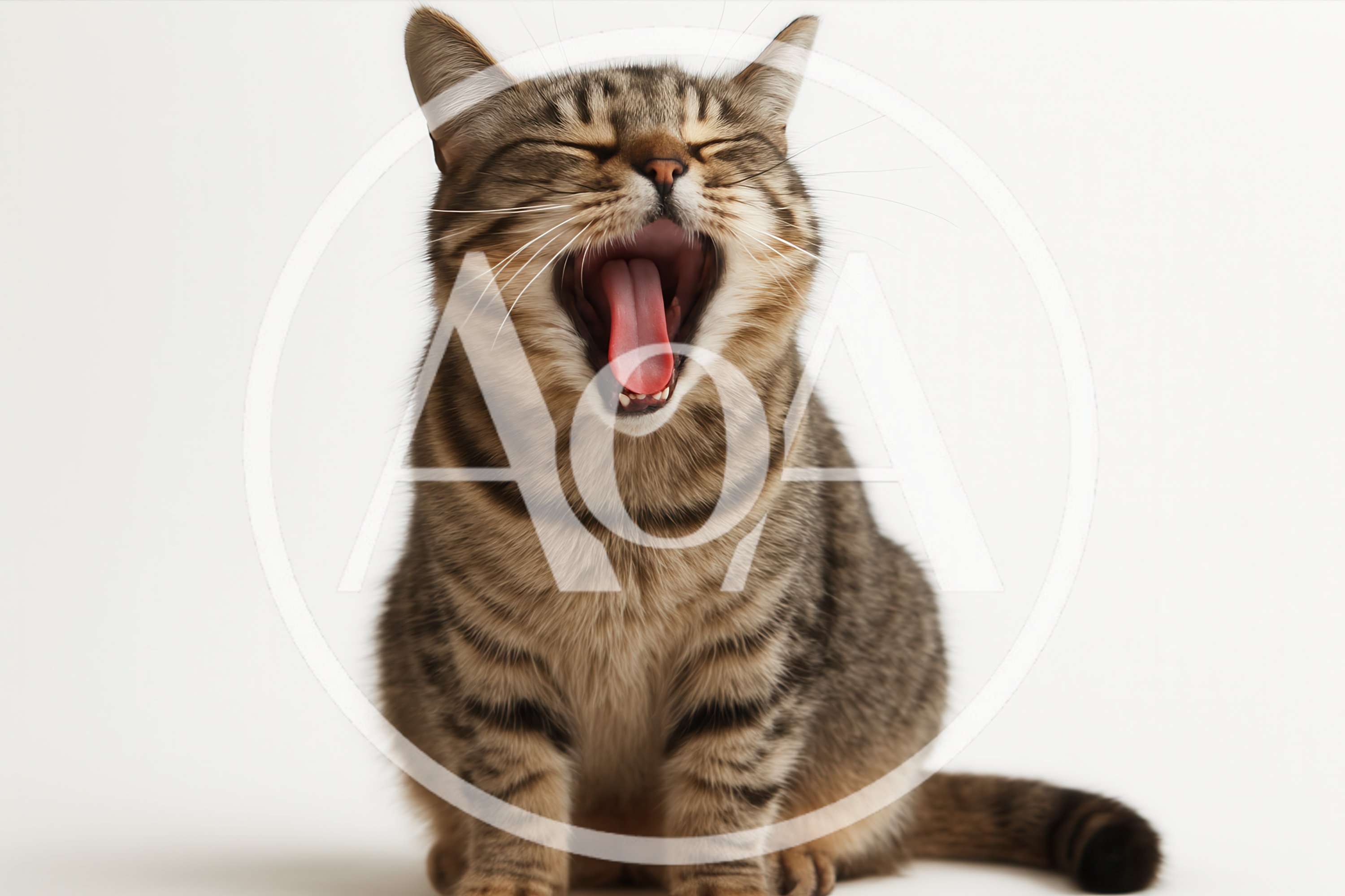Tabby Cat Yawning With Mouth Wide Open