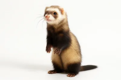 Standing Ferret Isolated On White Background