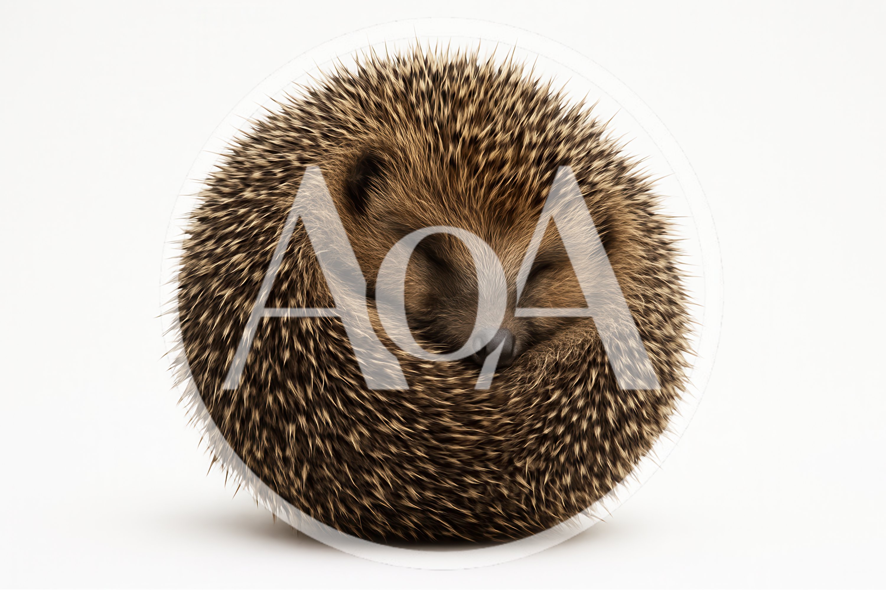Sleeping Hedgehog Curled Into A Tight Ball