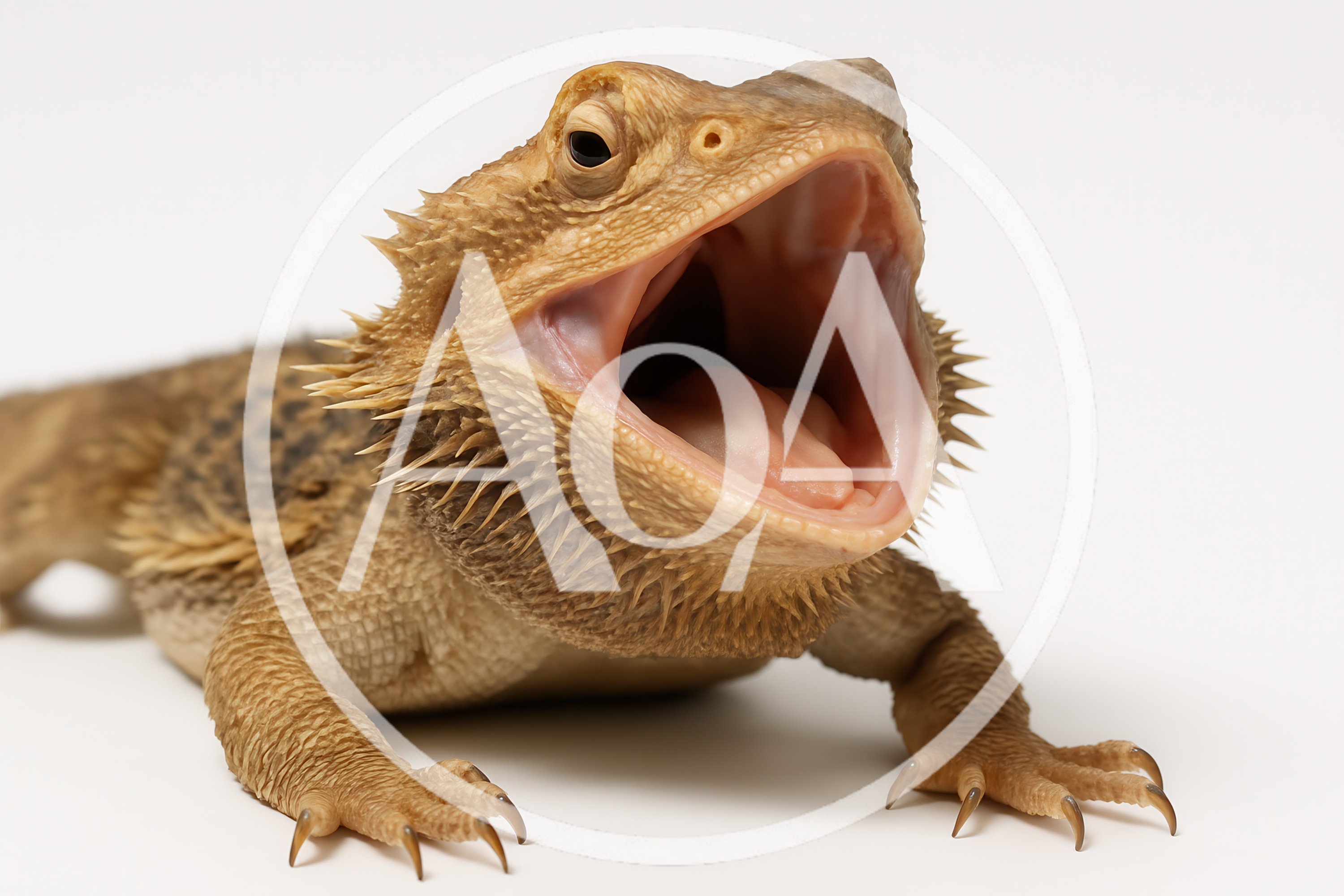 Bearded Dragon Lizard With Mouth Wide Open