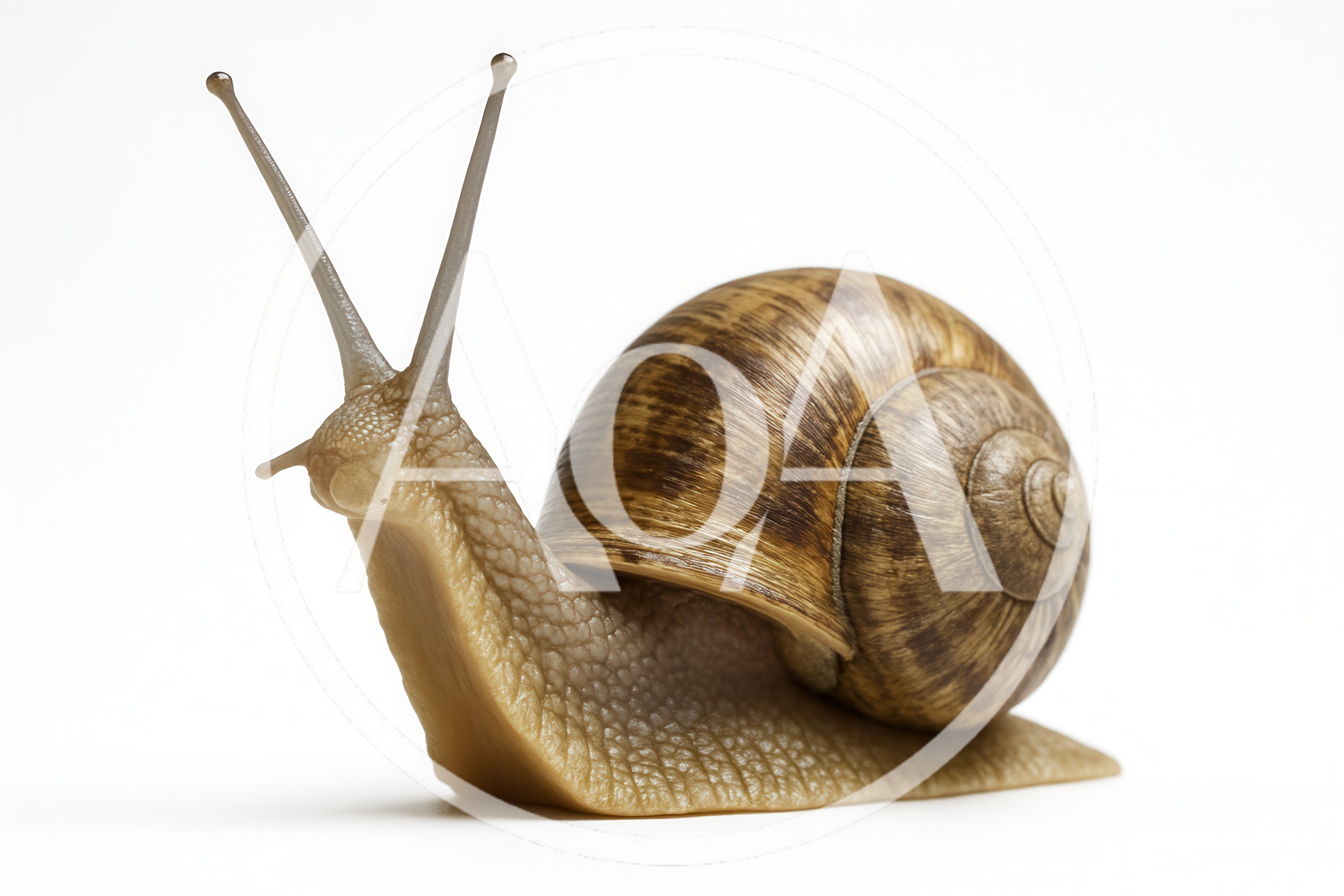 Studio Portrait Of A Garden Snail