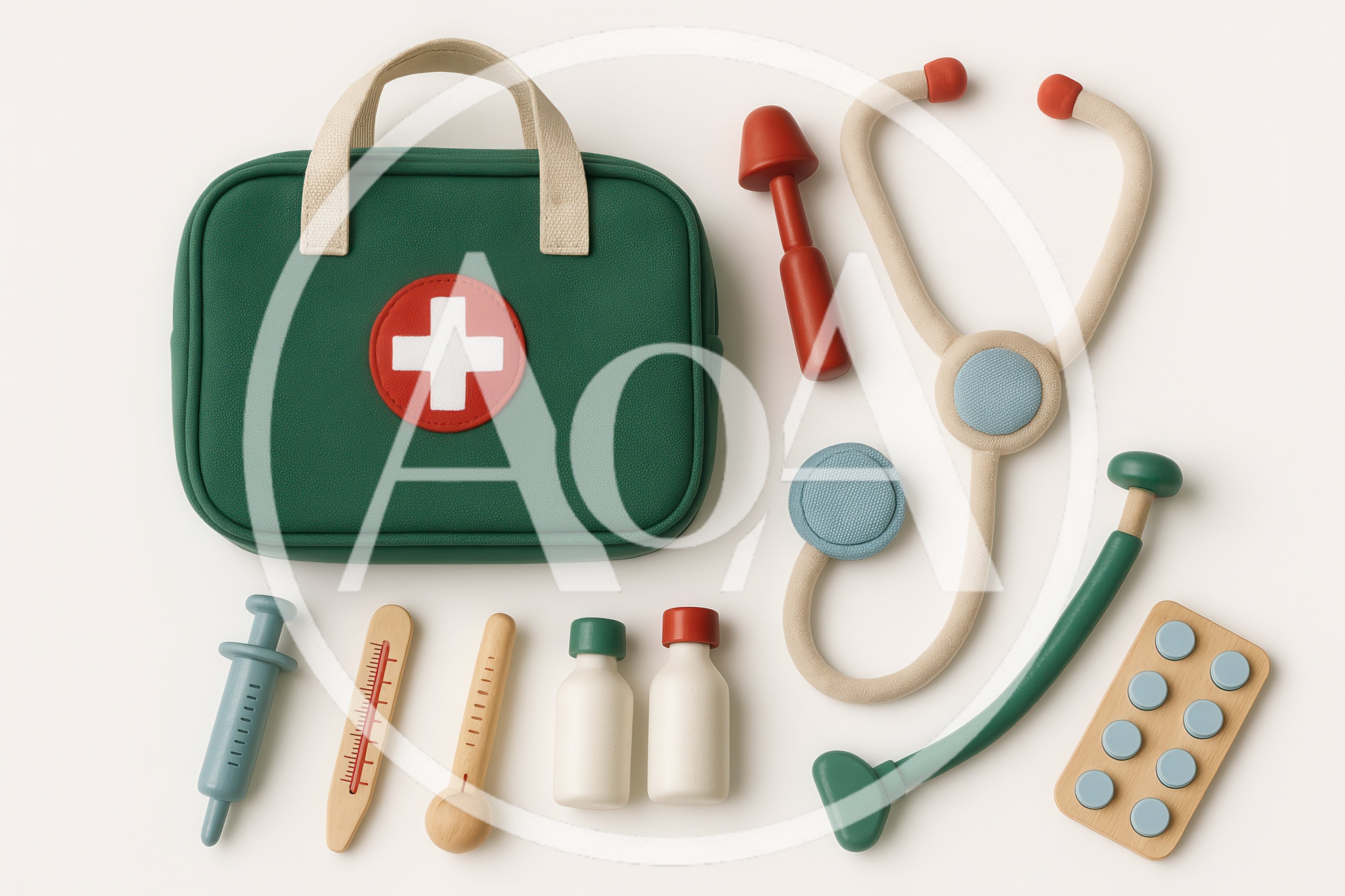 Wooden Toy Doctor Medical Kit Set