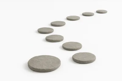 Stepping Stones Arranged In A Winding Path