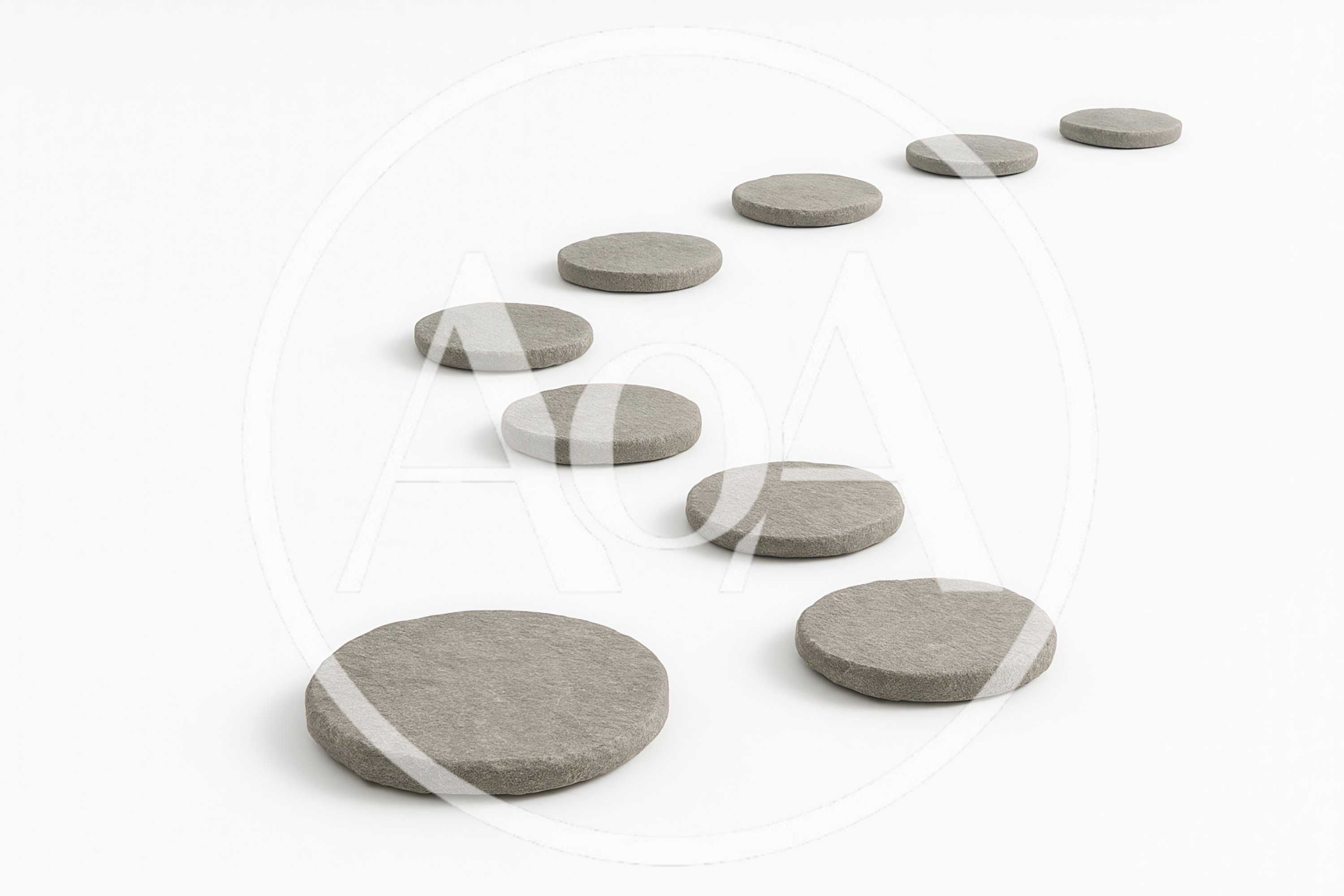 Stepping Stones Arranged In A Winding Path