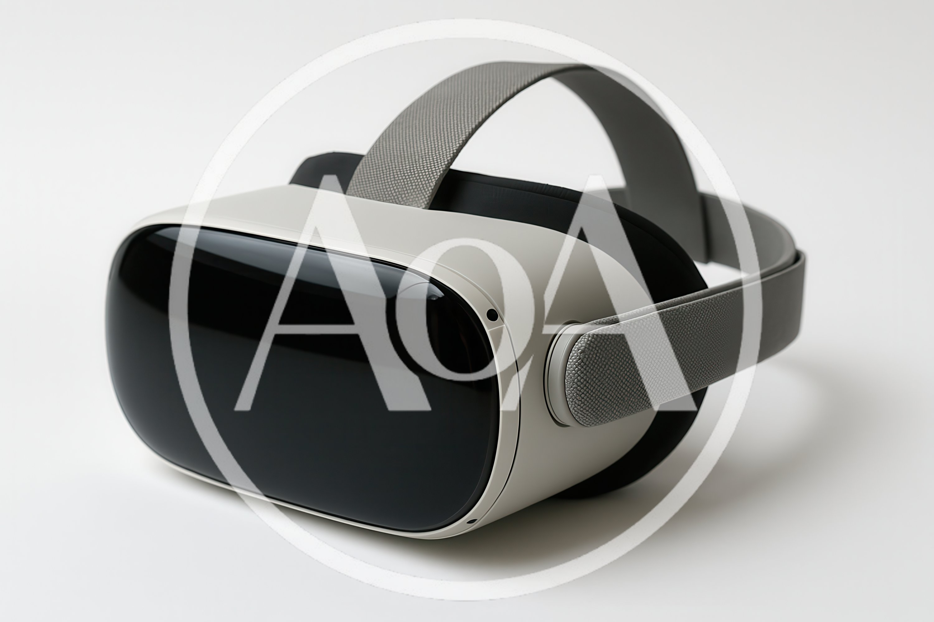 Modern Virtual Reality Headset On White Background