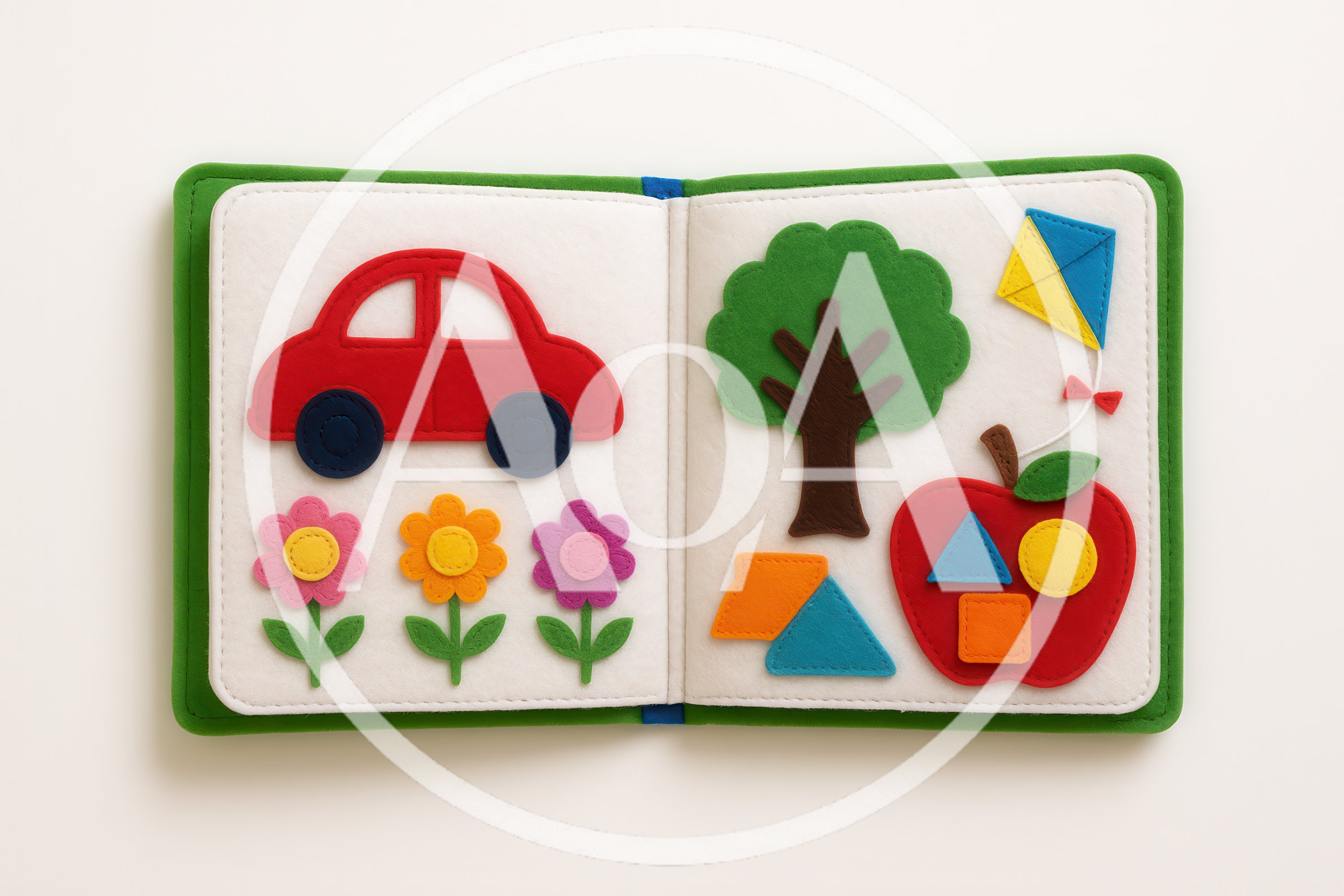 Felt Quiet Book Page With Shapes And Nature