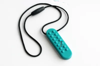 Teal Silicone Sensory Chew Necklace Pendant