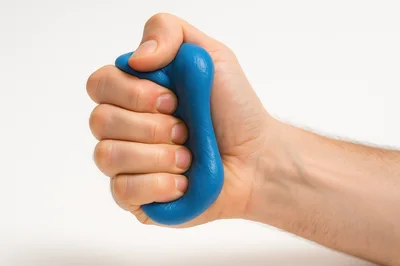 Hand Squeezing Blue Stress Relief Putty