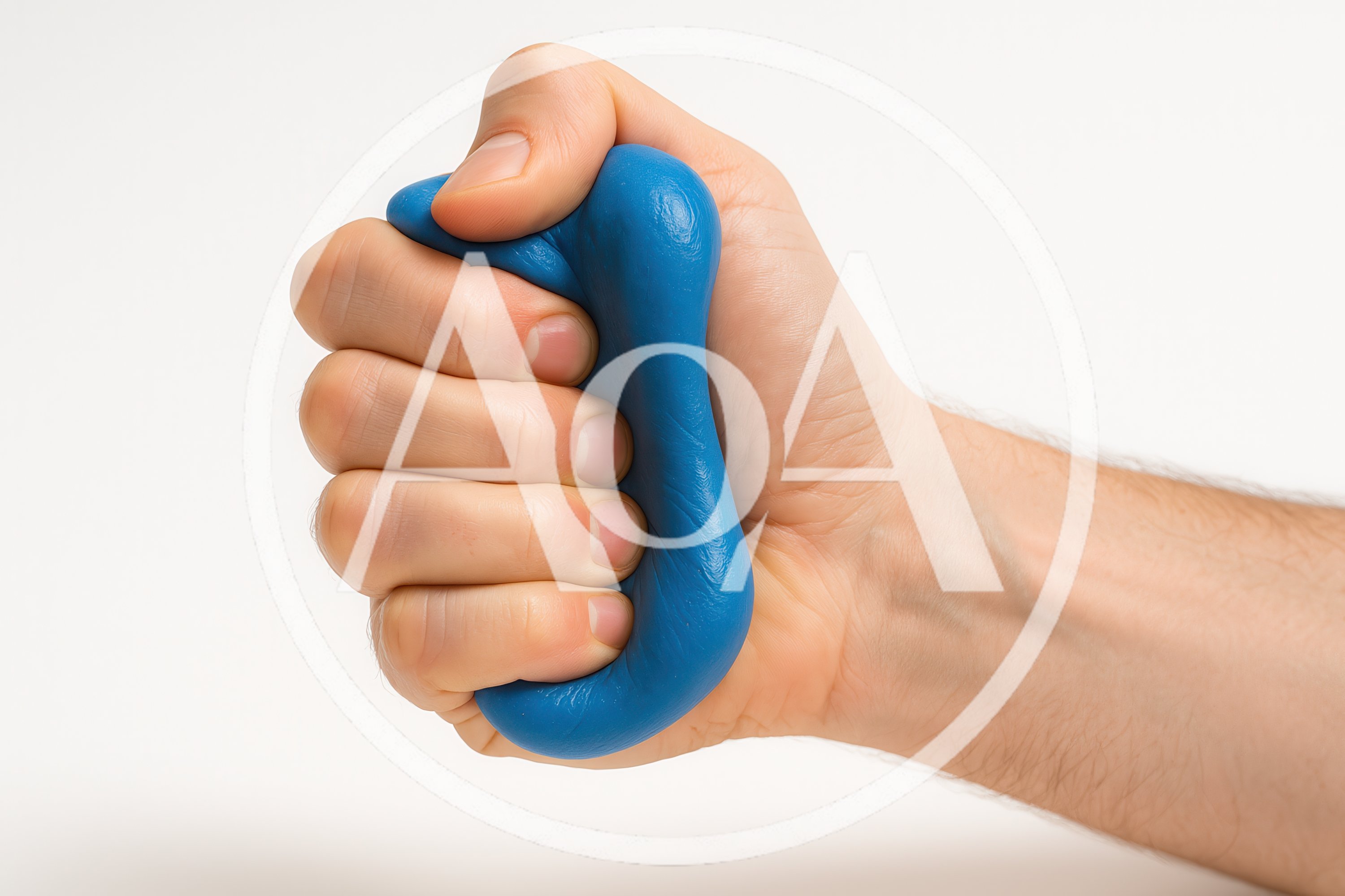 Hand Squeezing Blue Stress Relief Putty