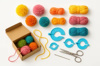 DIY Pom Pom Making Craft Kit Supplies