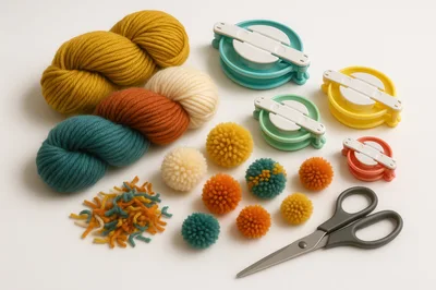 DIY Pom Pom Making Craft Supplies and Tools