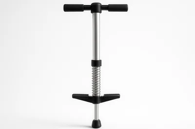 Modern Silver Pogo Stick Isolated On White Background