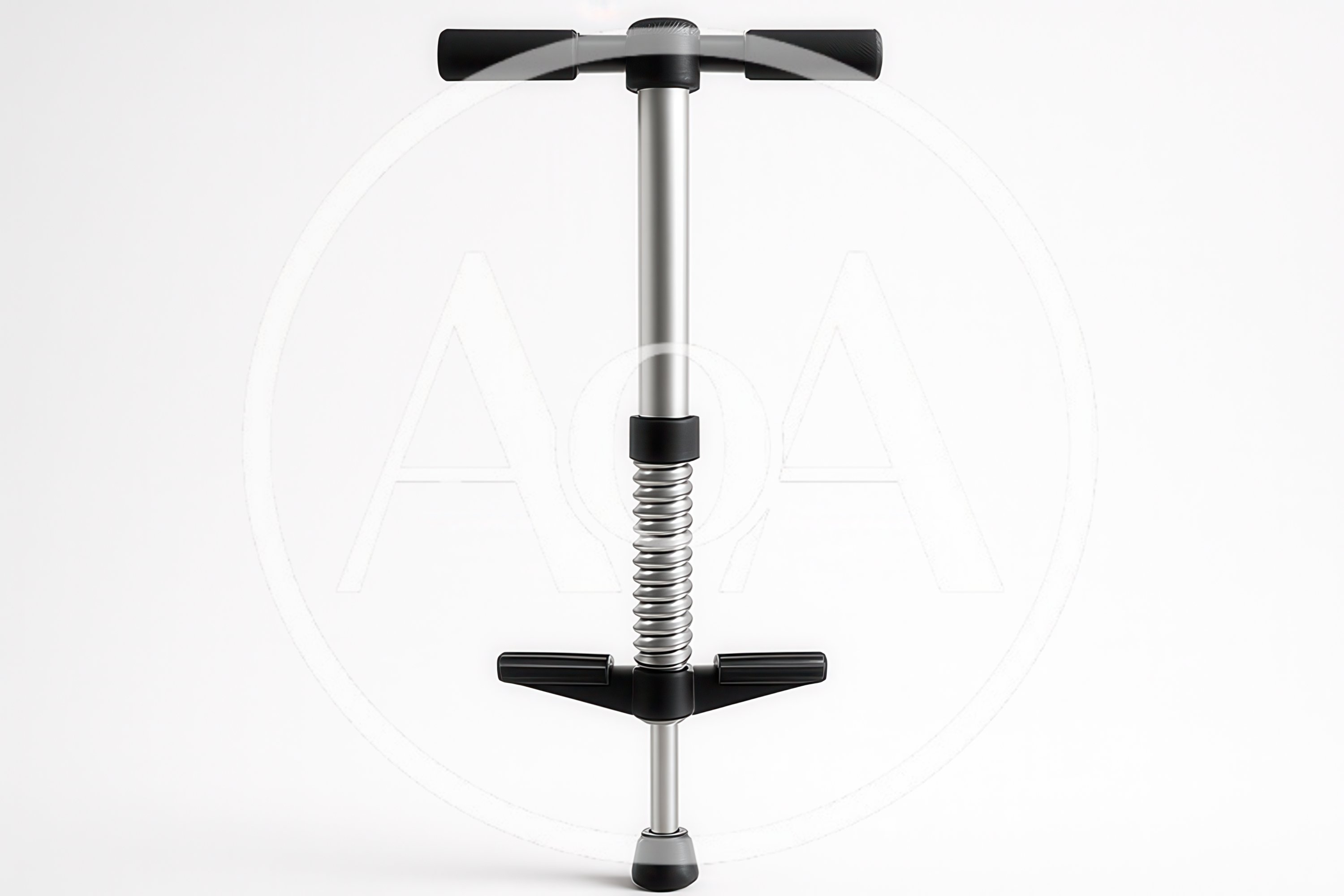 Modern Silver Pogo Stick Isolated On White Background