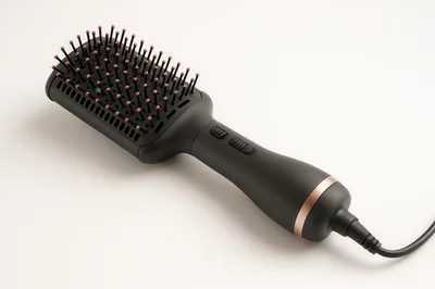 Black Hair Dryer Brush With Rose Gold Accents