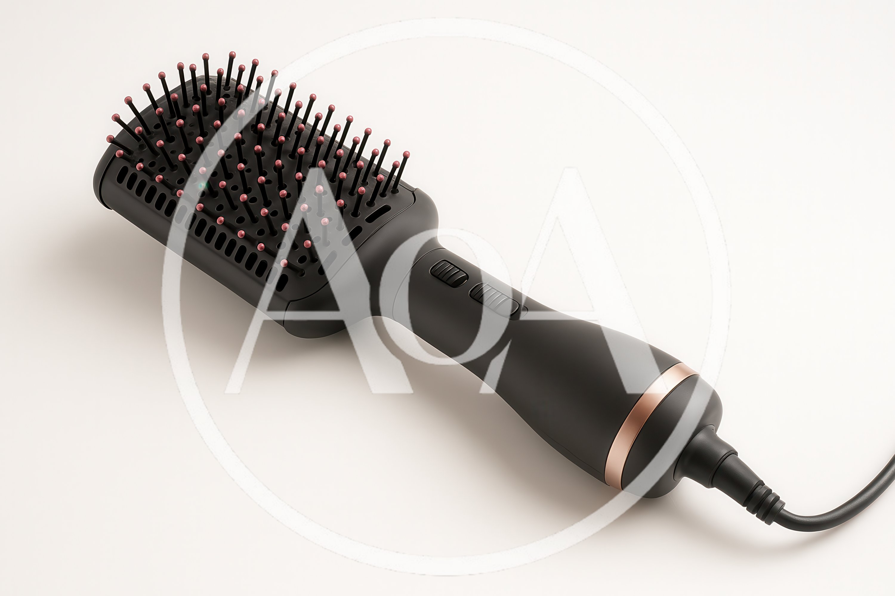 Black Hair Dryer Brush With Rose Gold Accents