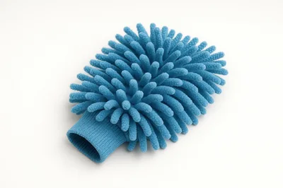 Blue Microfiber Chenille Car Wash Mitt