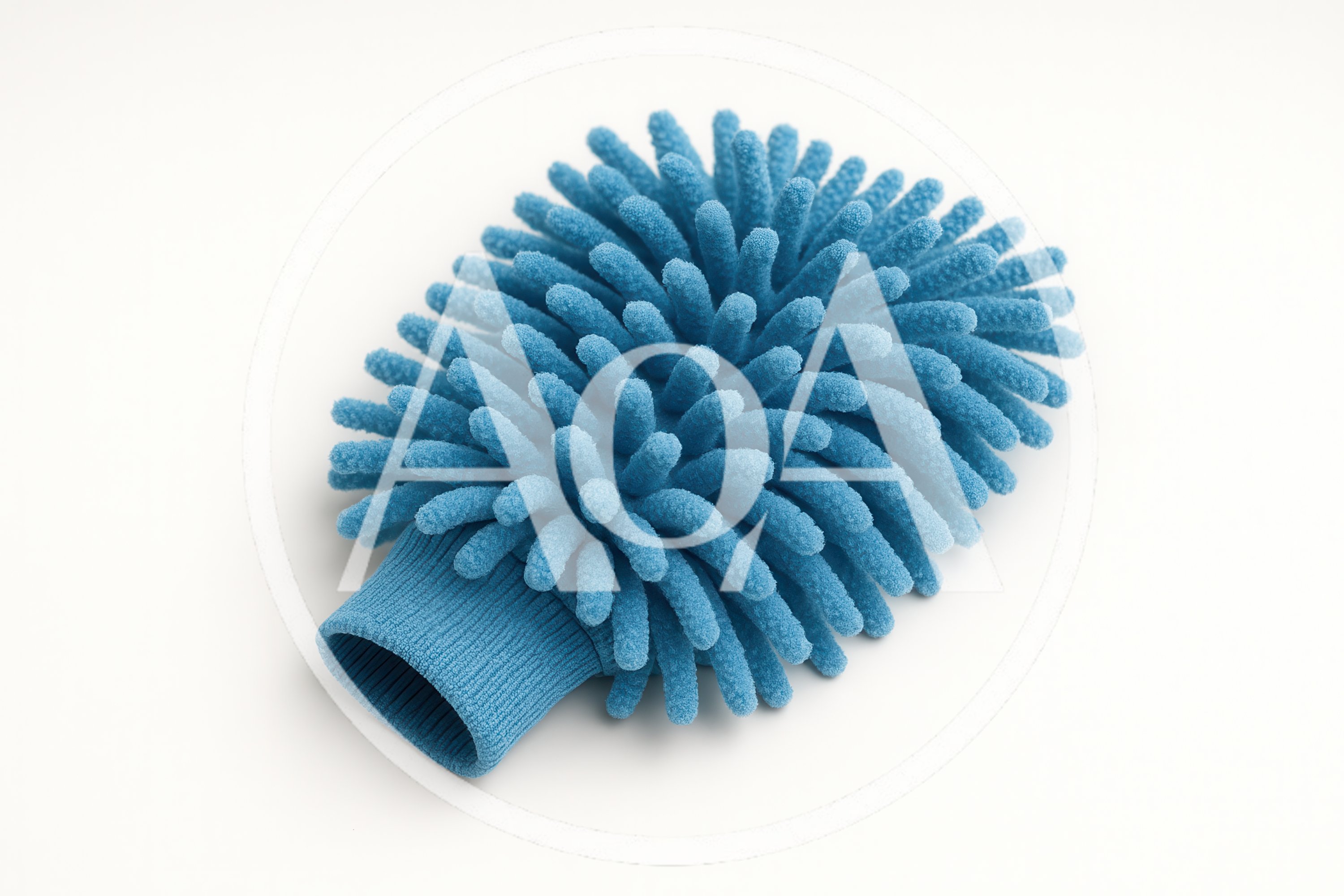Blue Microfiber Chenille Car Wash Mitt