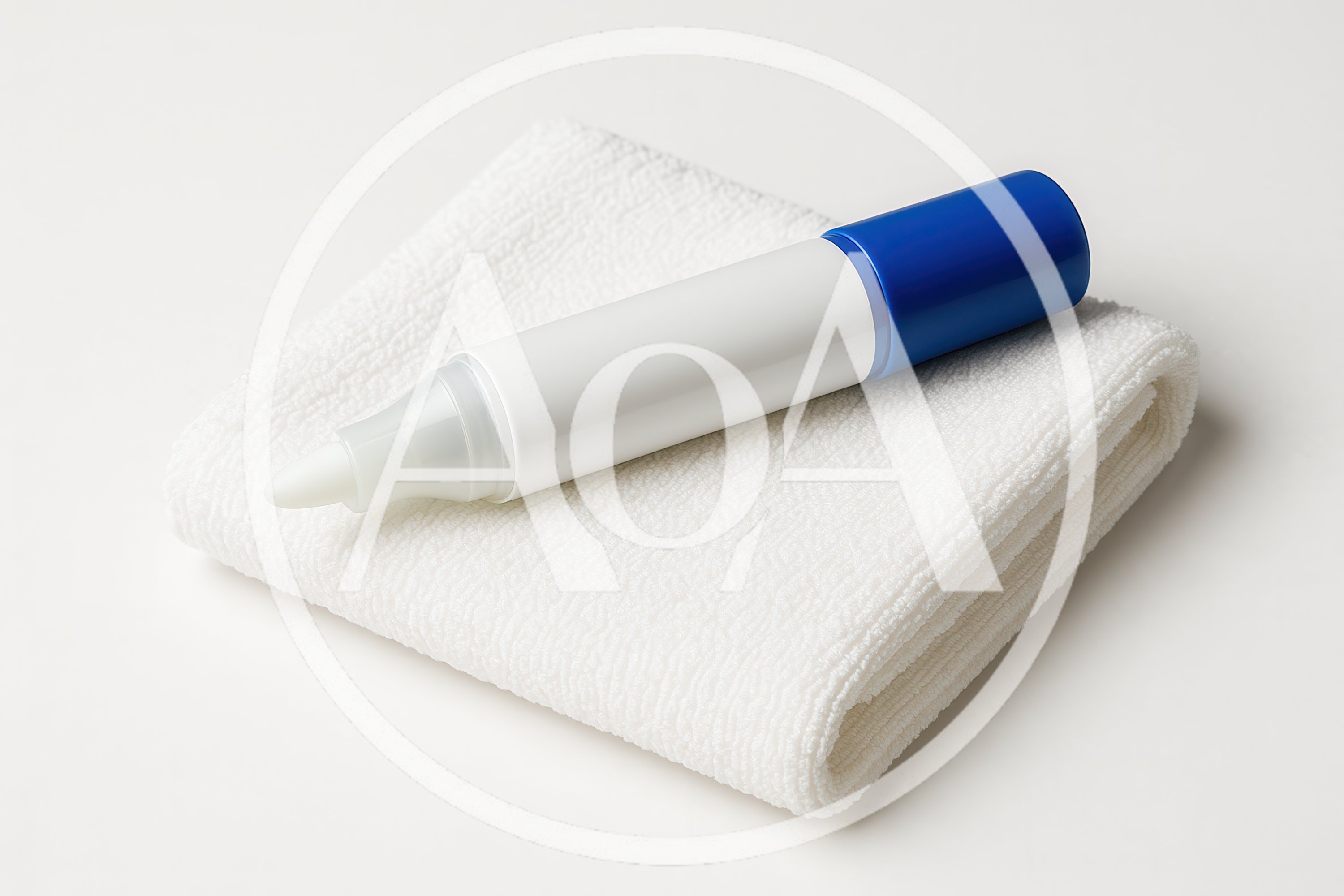 Stain Remover Pen Resting On A White Folded Towel