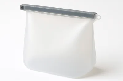 Reusable Silicone Food Storage Bag on White Background