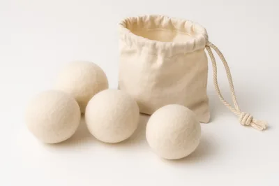 Set Of Wool Dryer Balls With Storage Bag