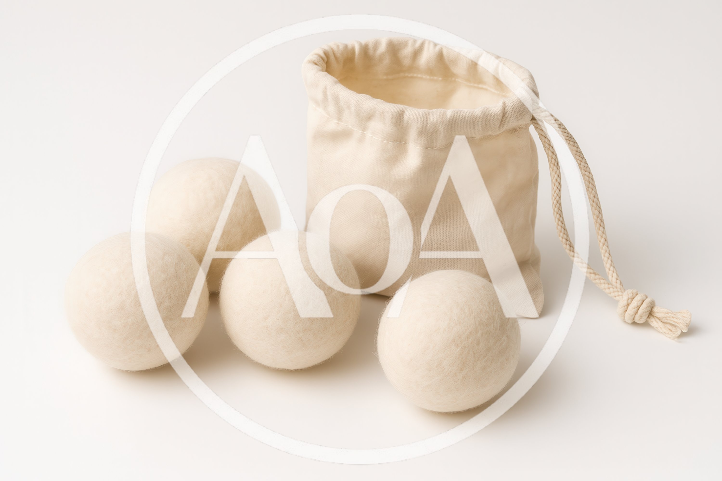 Set Of Wool Dryer Balls With Storage Bag